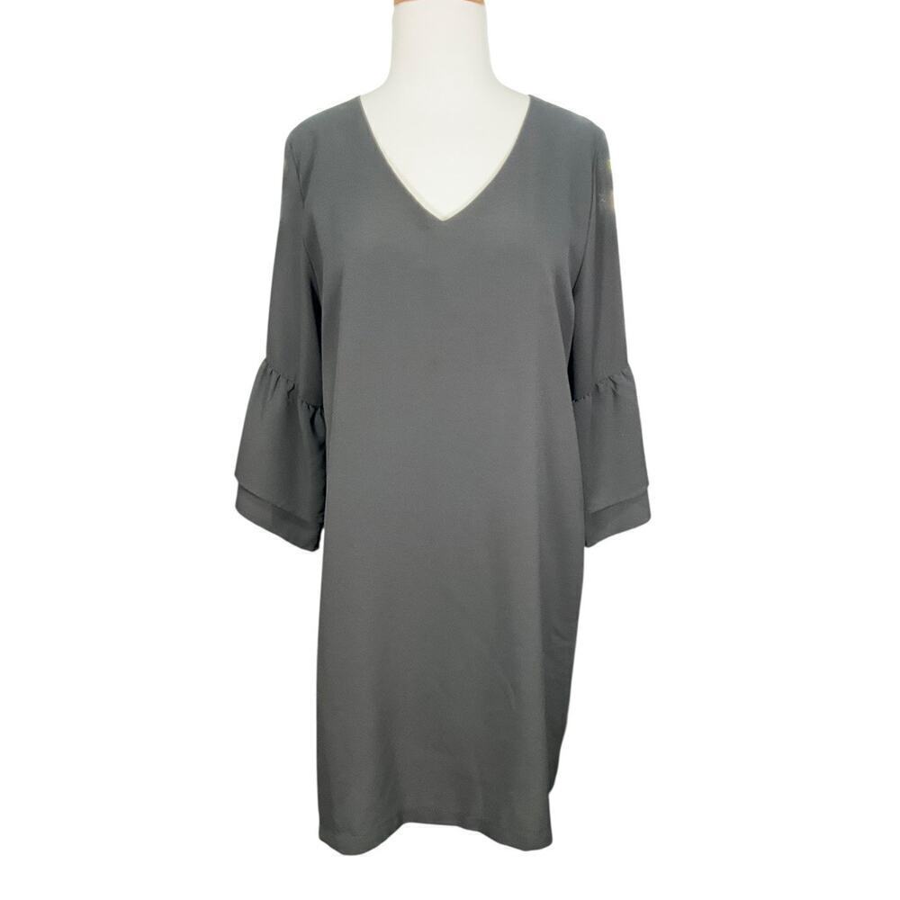 Belongci Dress Size Large Black Bell Sleeve Western Gothic itchy Romantic
